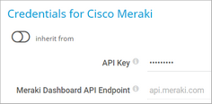 Credentials for Cisco Meraki