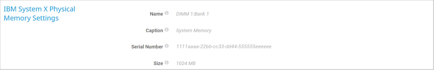 IBM System X Physical Memory Settings